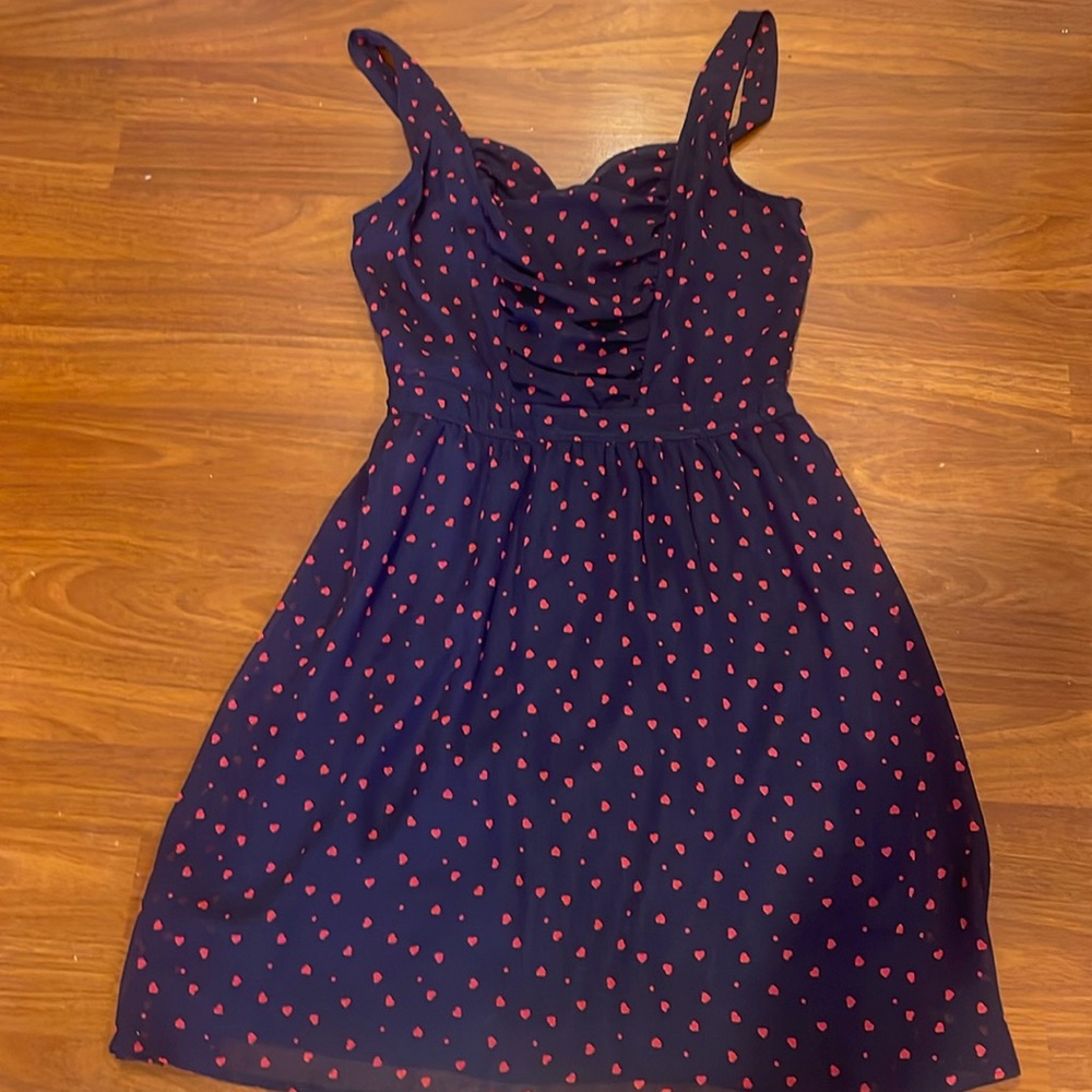Beautiful blue dress with red heart dress